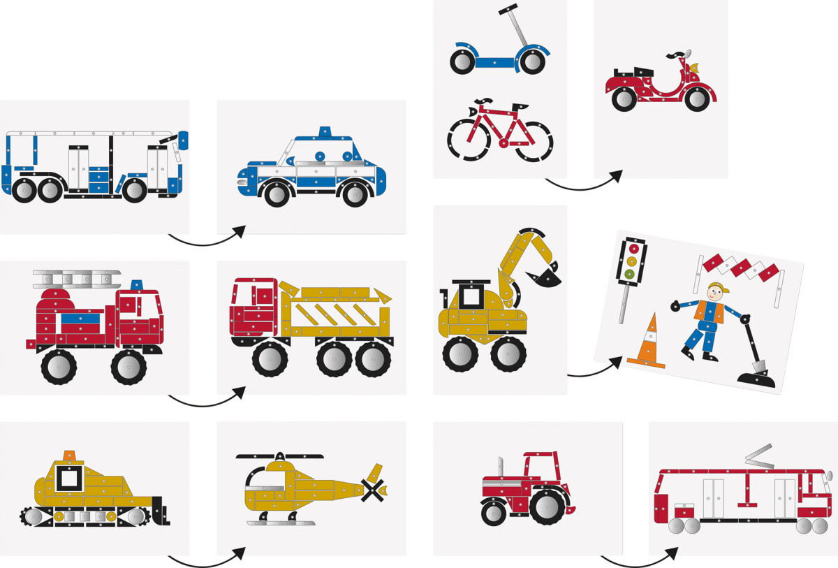 Hammerbræt Med Søm Træhammer Og Klodser - Køretøjer