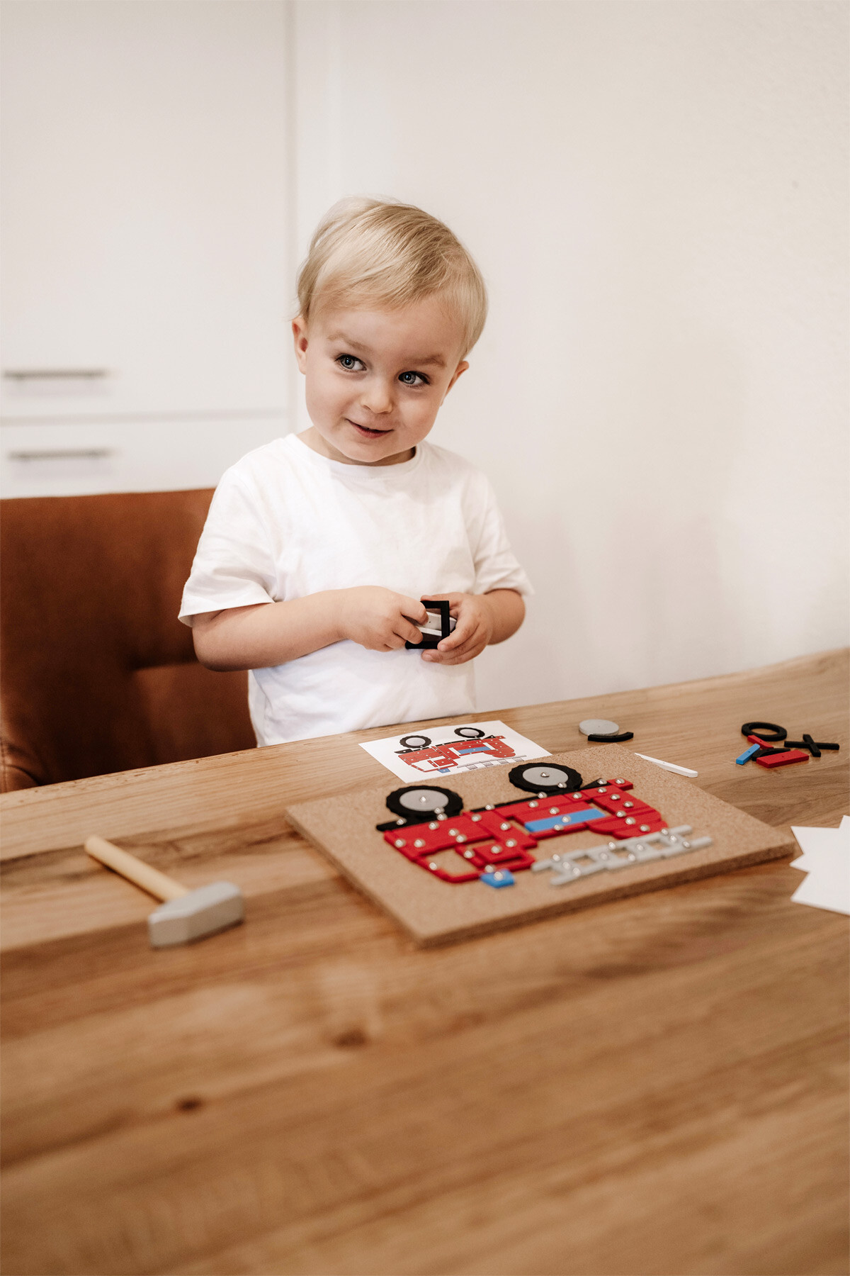 Hammerbræt Med Søm Træhammer Og Klodser - Køretøjer