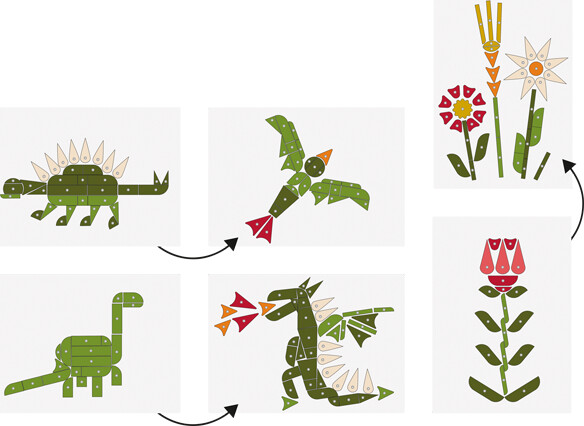 Hammerbræt Med Søm Træhammer Og Klodser - Planter Og Dyr