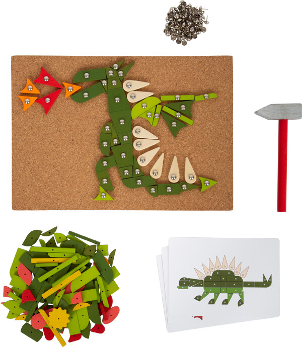 Hammerbræt Med Søm Træhammer Og Klodser - Planter Og Dyr