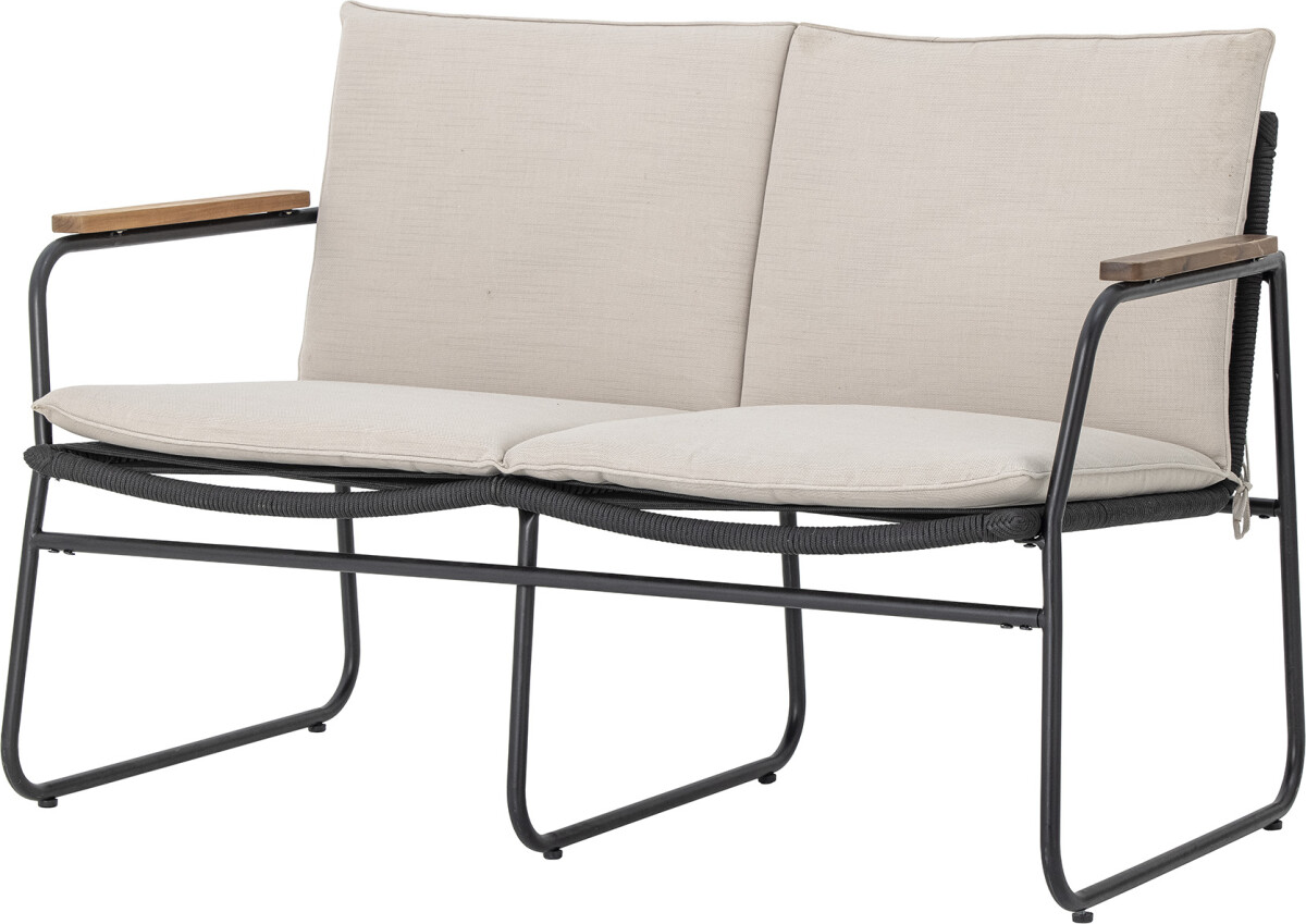 Bloomingville - Hampton Sofa - Sort - Metal - Havesofa - 2 Pers