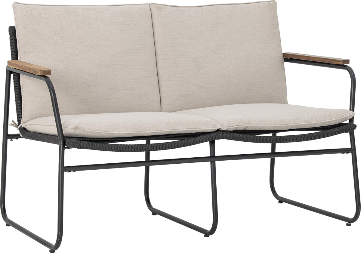 Bloomingville - Hampton Sofa - Sort - Metal - Havesofa - 2 Pers