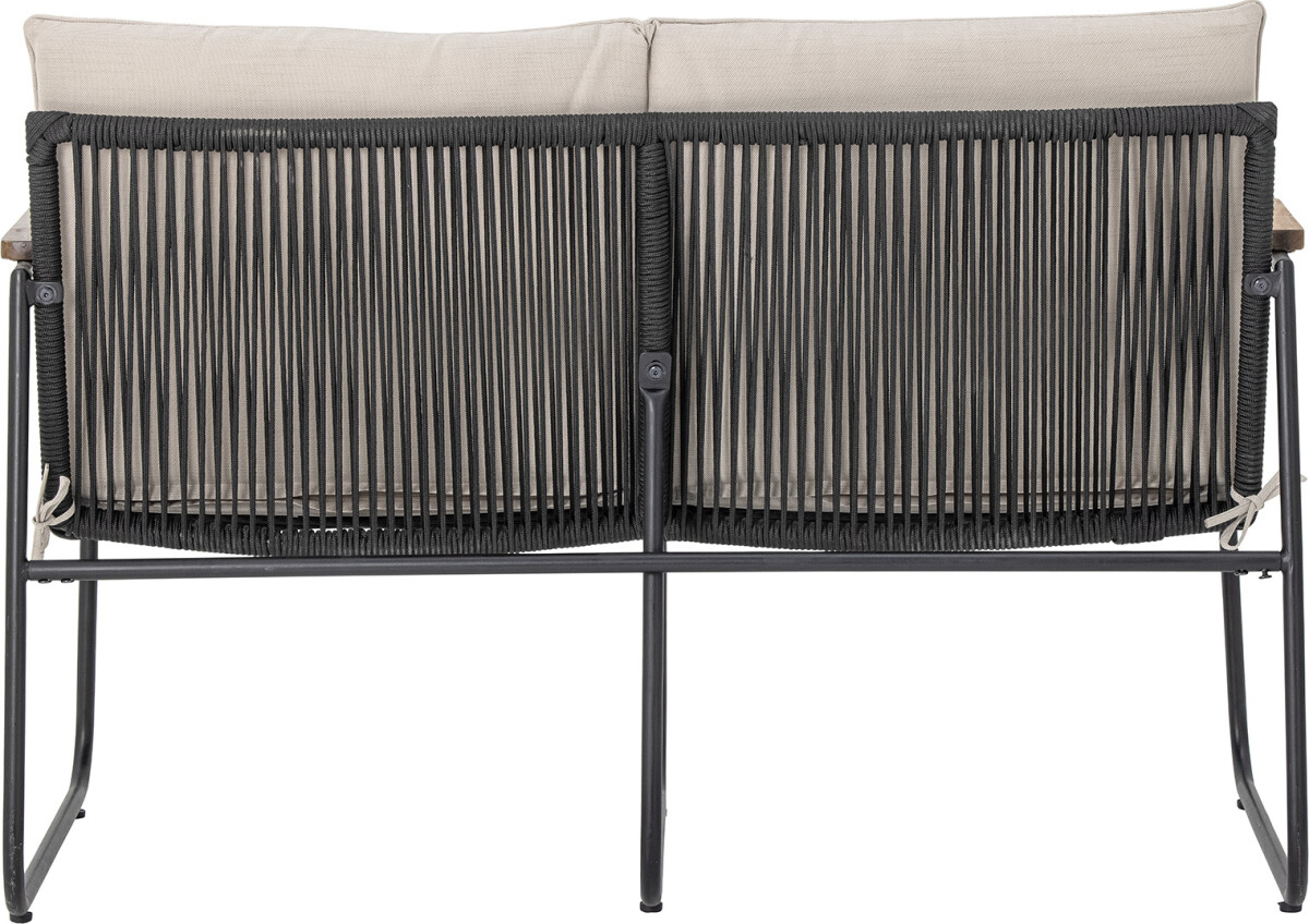 Bloomingville - Hampton Sofa - Sort - Metal - Havesofa - 2 Pers