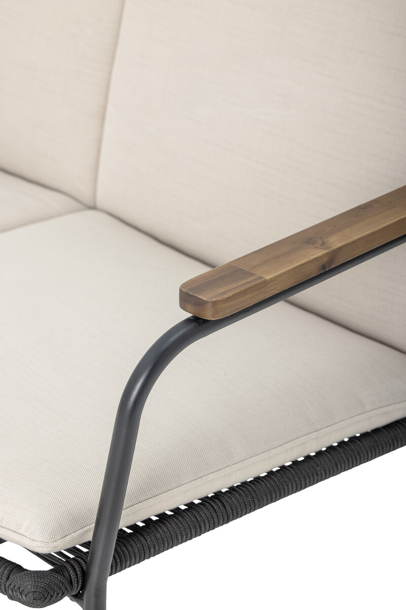 Bloomingville - Hampton Sofa - Sort - Metal - Havesofa - 2 Pers
