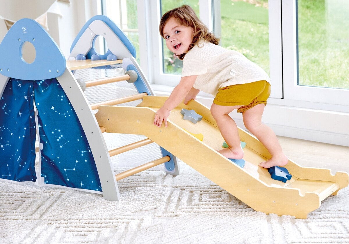 Hape - 4-In-1 Climb Slide Gym Set - Klatrestativ Til Børn