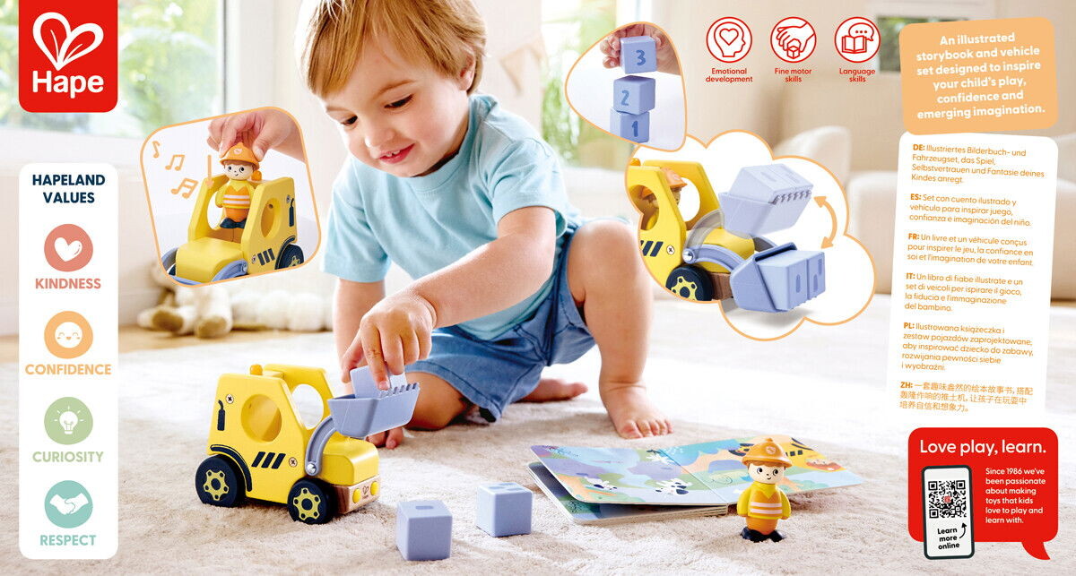 Hape - The Buzzing Bulldozer - Legetøj Med Lyd - Hapeland