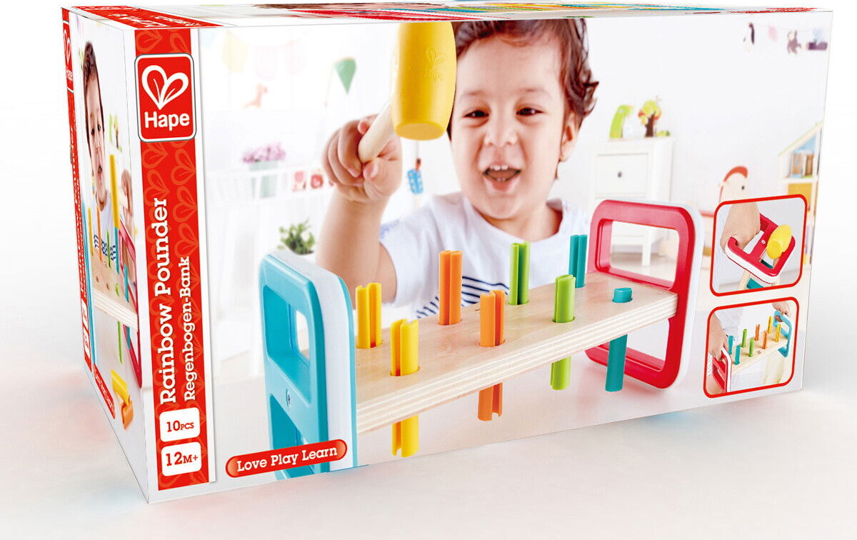 Hape - Rainbow Pounder - Hammerbræt I Træ Til Børn
