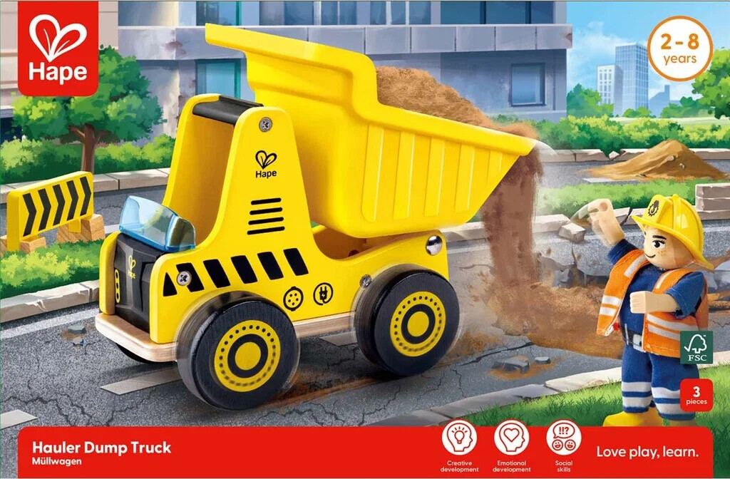 Hape - Hauler Dump Truck - Legetøjs Dumper Lastbil