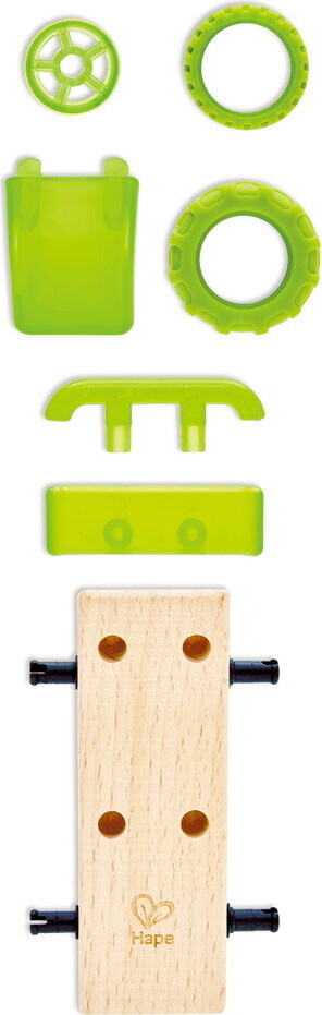 Hape - Whizzy Wheels - Legetøjsbil Byggesæt I Træ - Assorteret