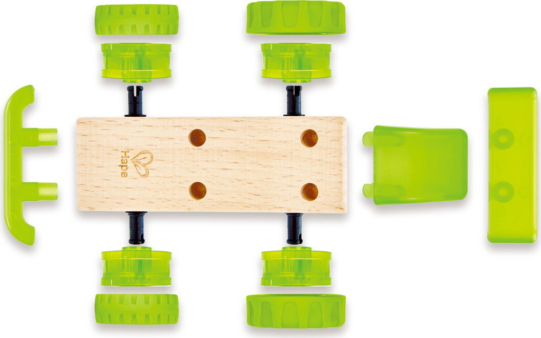 Hape - Whizzy Wheels - Legetøjsbil Byggesæt I Træ - Assorteret