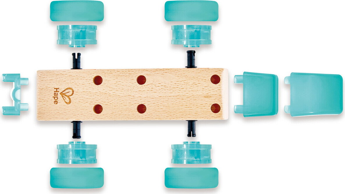 Hape - Whizzy Wheels - Legetøjsbil Byggesæt I Træ - Assorteret