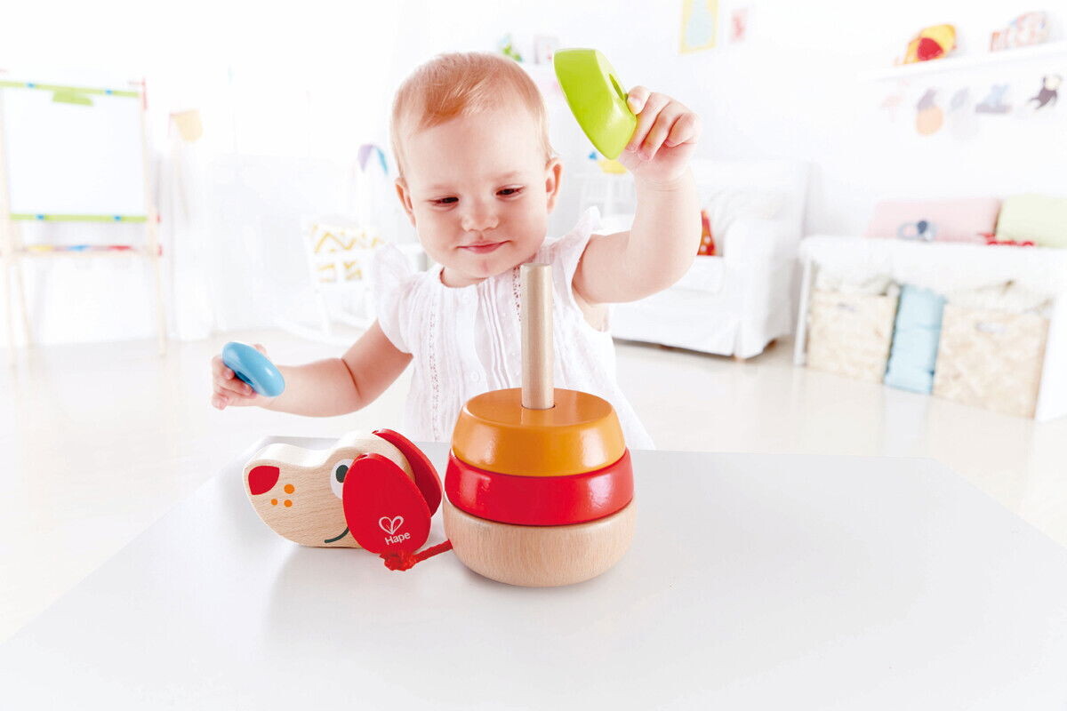 Hape - Pepe Sound Stacker - Hund Stabledyr I Træ