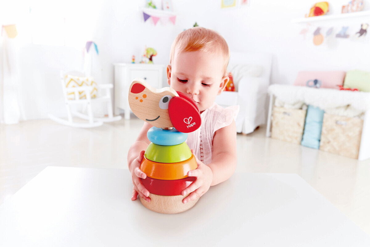 Hape - Pepe Sound Stacker - Hund Stabledyr I Træ