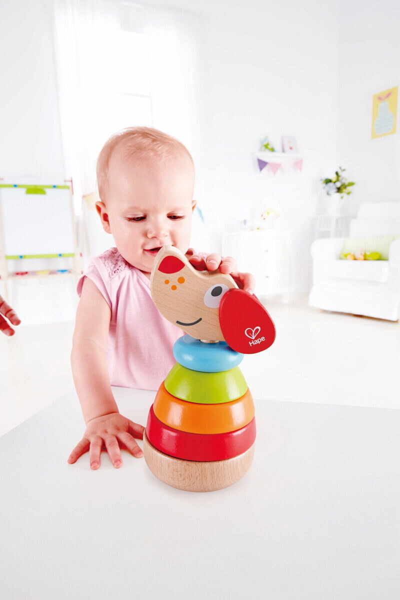 Hape - Pepe Sound Stacker - Hund Stabledyr I Træ