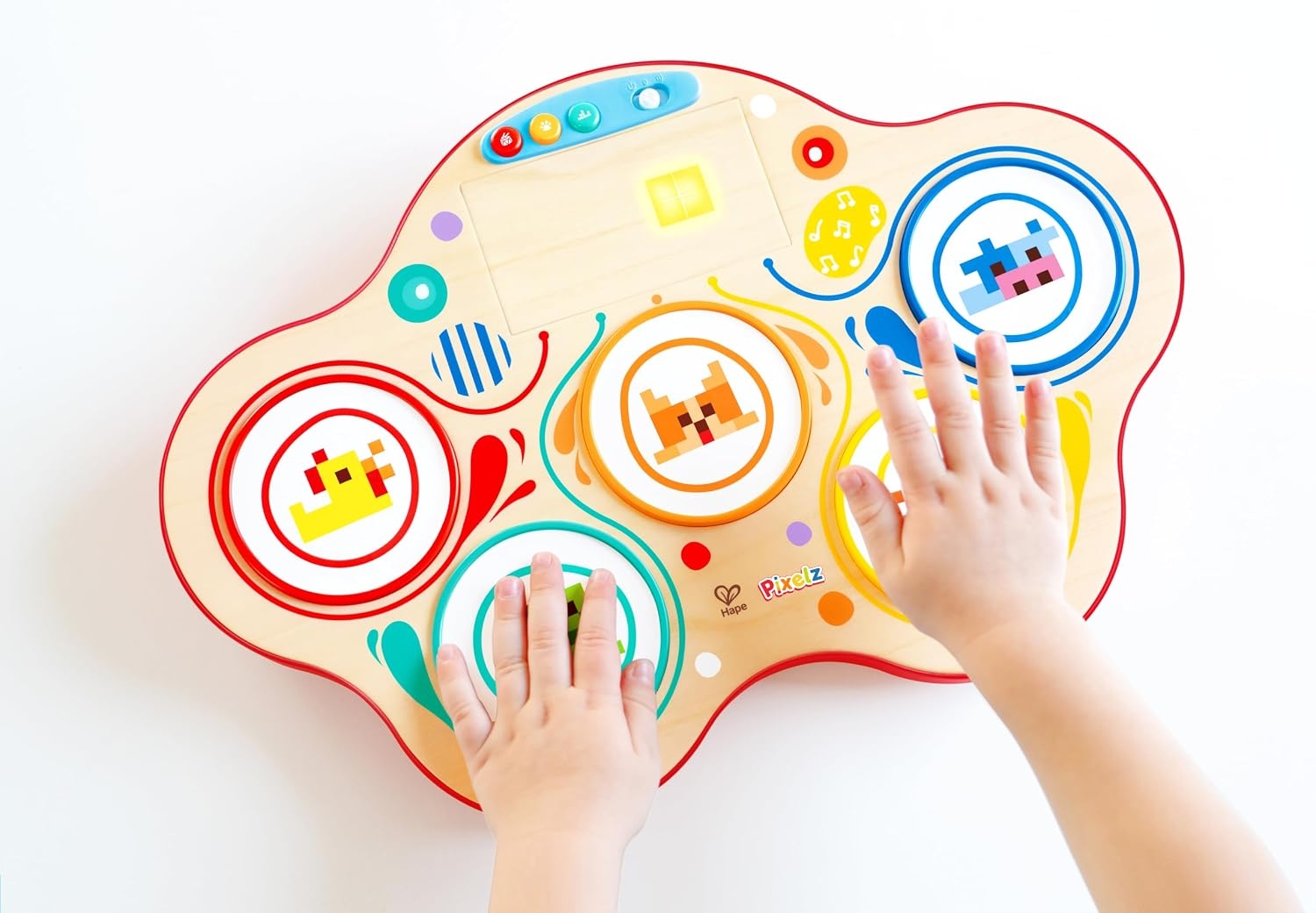 Hape E0706 - Pixelz Dynamic Pixel Drum - Trommer Til Små Børn