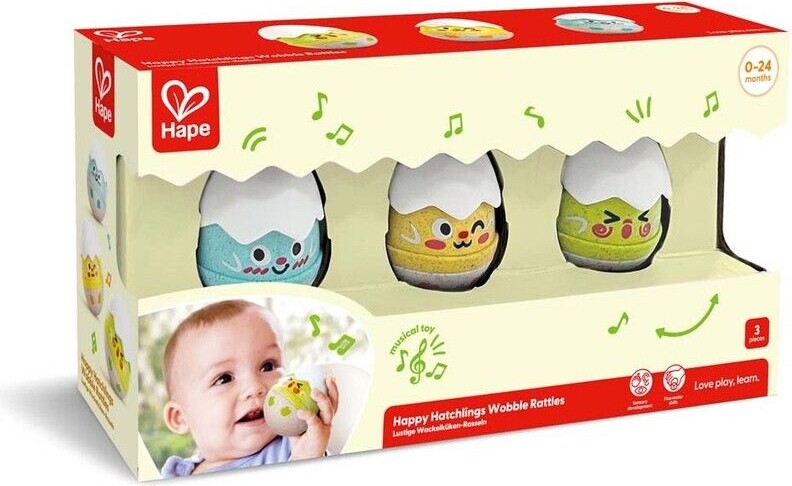 Hape - Musik Legetøj - Rangle Æg Sæt - 3 Stk