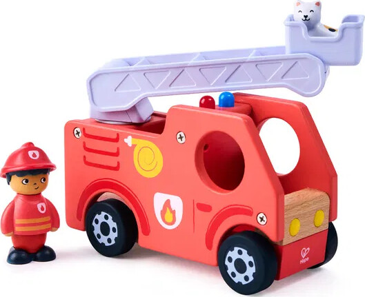 Hape - The Roaring Fire Truck - Brandbil Legetøj Med Lyd