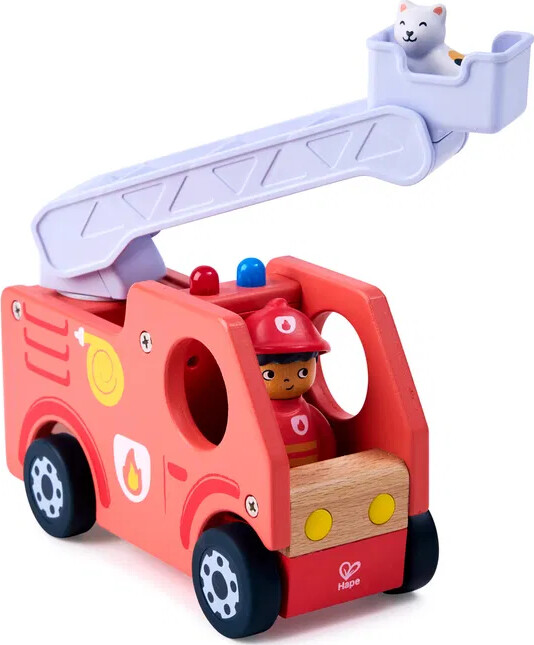 Hape - The Roaring Fire Truck - Brandbil Legetøj Med Lyd