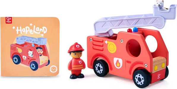 Hape - The Roaring Fire Truck - Brandbil Legetøj Med Lyd