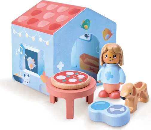Hape - The Tiny House - Bog Og Figur Legesæt - Hapeland