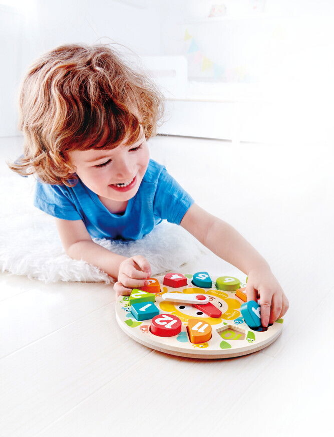 Hape - Chonky Clock Puzzle - Ur Puslespil Med Tal I Træ
