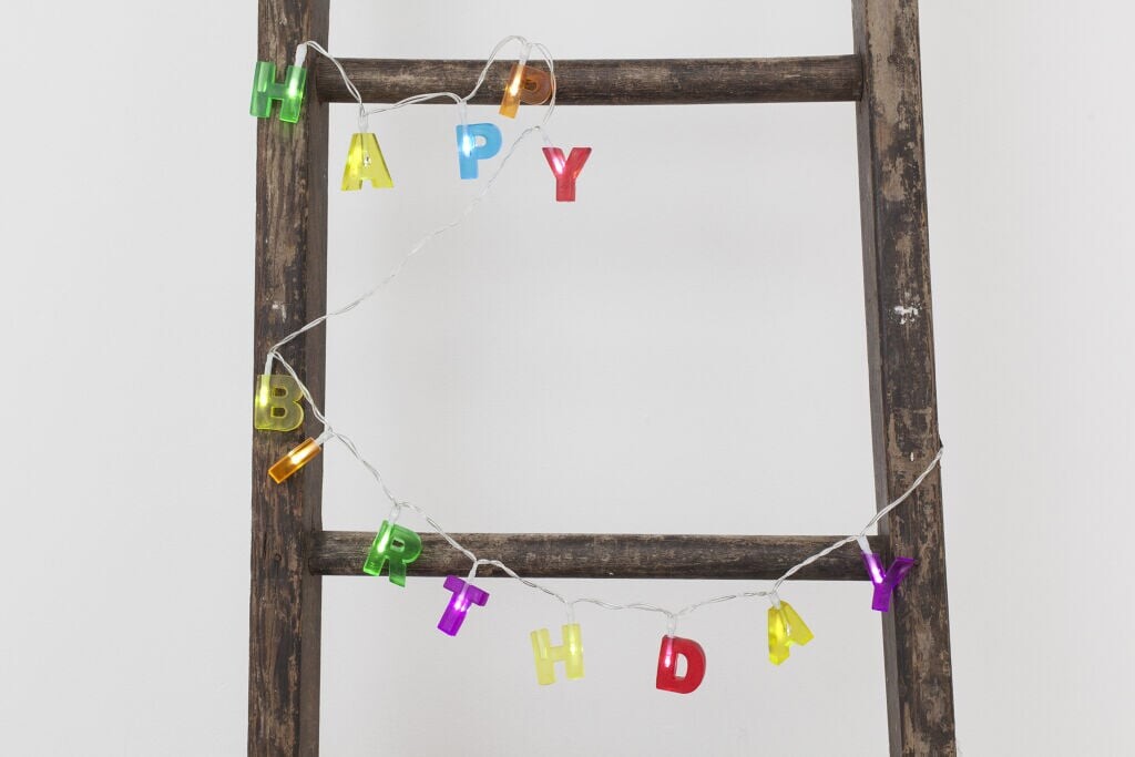 Kikkerland - Happy Birthday Guirlande Lyskæde - 120 Cm