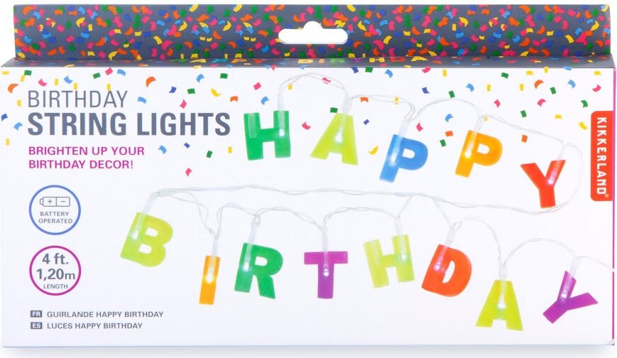 Kikkerland - Happy Birthday Guirlande Lyskæde - 120 Cm