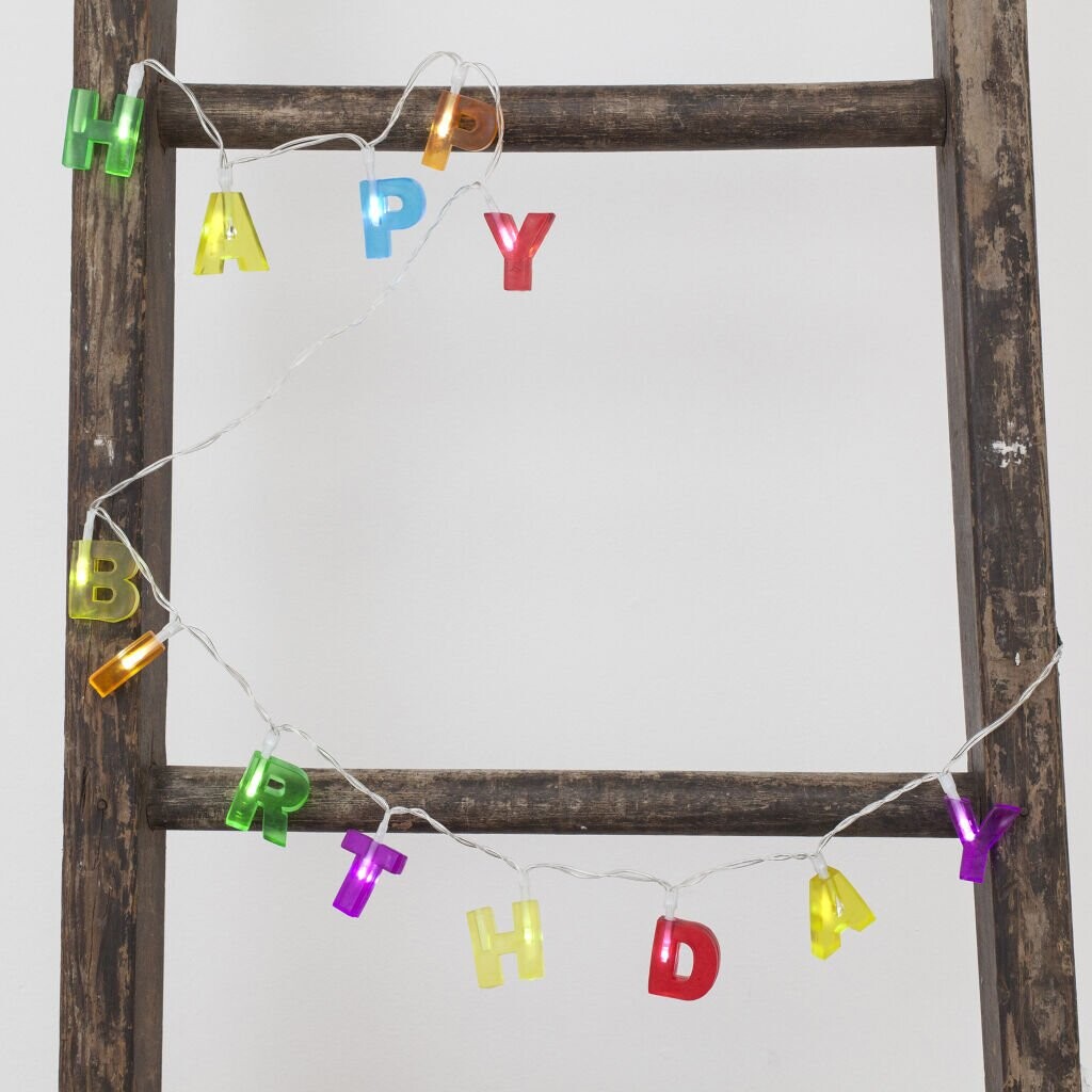 Kikkerland - Happy Birthday Guirlande Lyskæde - 120 Cm