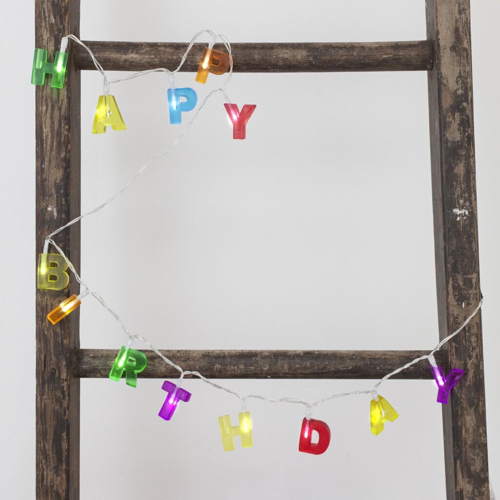 Kikkerland - Happy Birthday Guirlande Lyskæde - 120 Cm