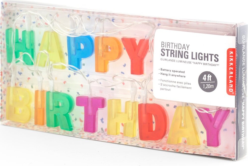 Kikkerland - Happy Birthday Guirlande Lyskæde - 120 Cm
