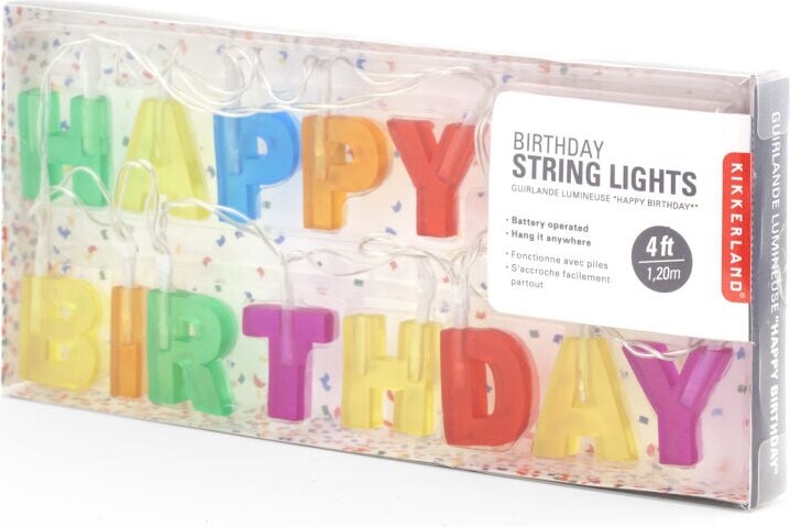 Kikkerland - Happy Birthday Guirlande Lyskæde - 120 Cm
