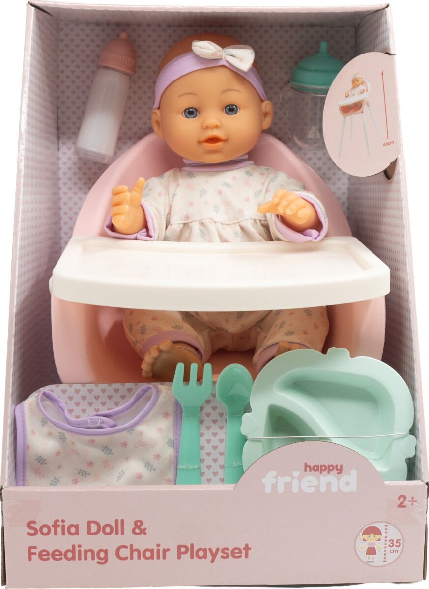 Happy Friend - Sofia Doll 35Cm In Feeding Chair 504246