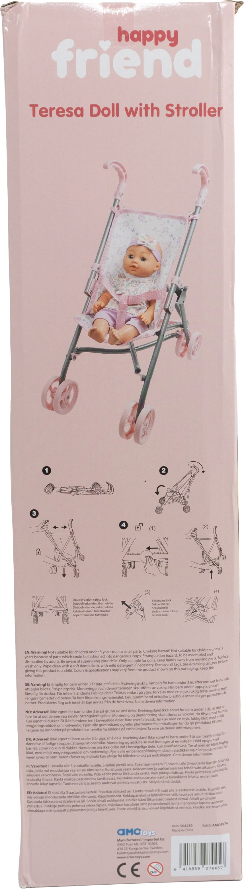Happy Friend - Teresa Doll 30Cm With Stroller Set 504259