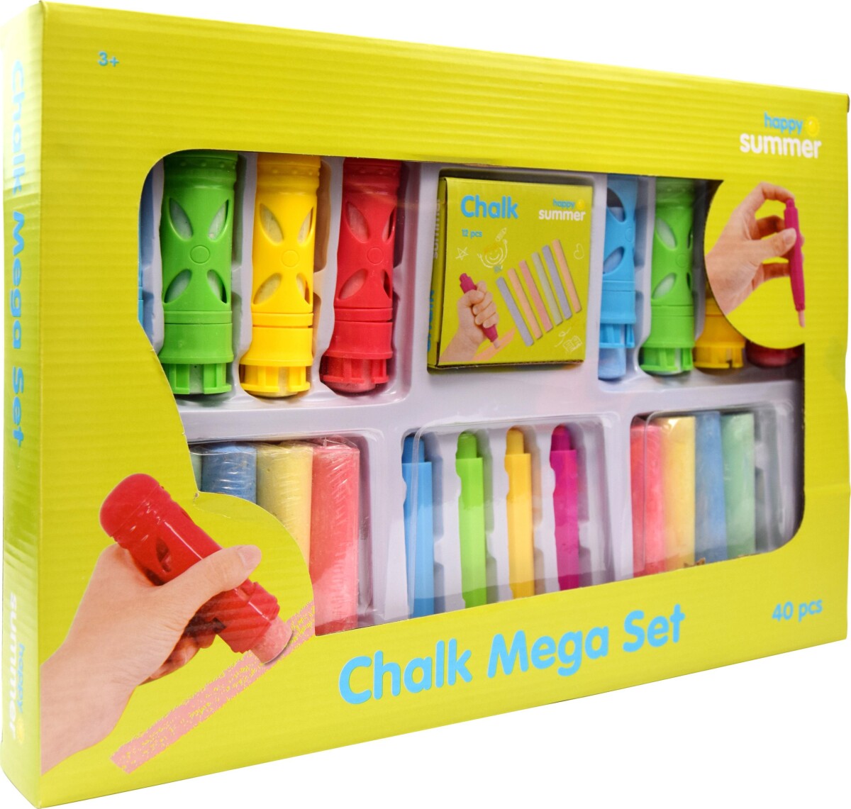 Gadekridt Legesæt - 40 Dele - Happy Summer