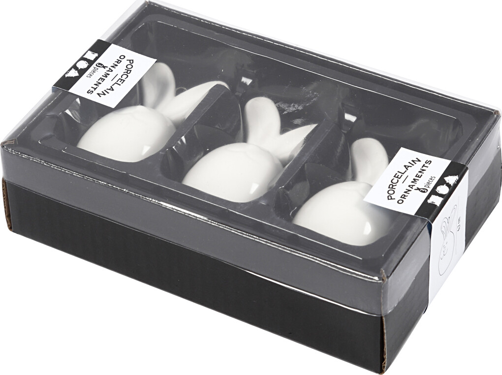 Hare - H 6 7 Cm - Ø 3 6 Cm - Hvid - 3 Stk