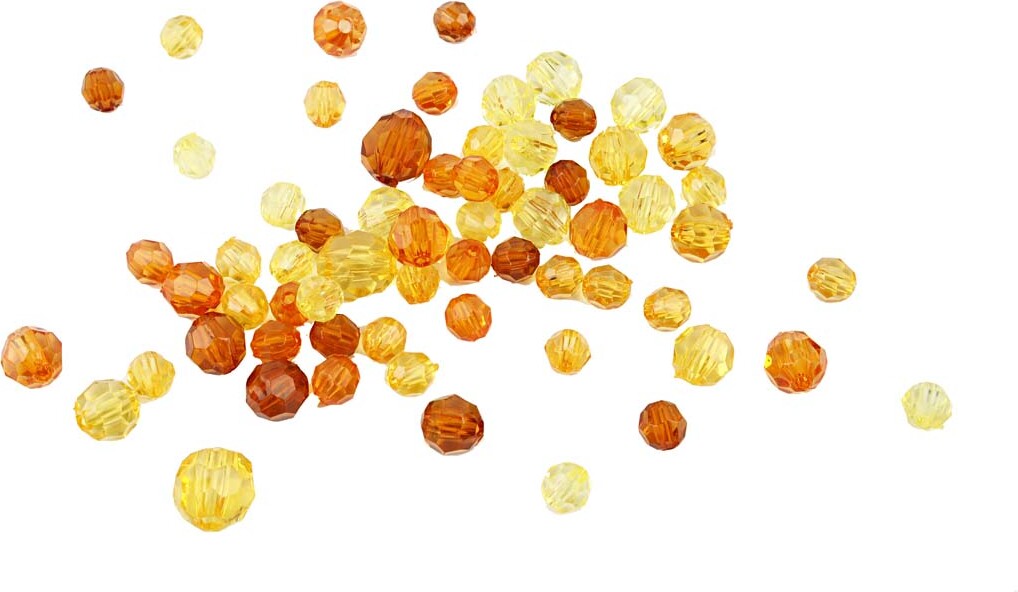 Harmoni Facetperlemix - Str 4-12 Mm - Hulstr 1-2 5 Mm - Gul - 32227 - 250 G