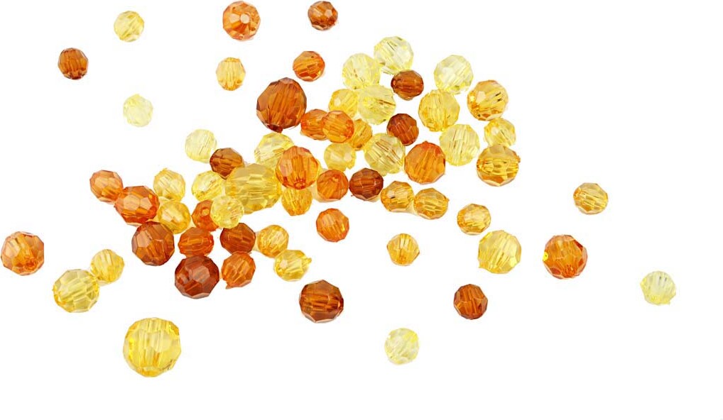 Harmoni Facetperlemix - Str 4-12 Mm - Hulstr 1-2 5 Mm - Gul - 45 G