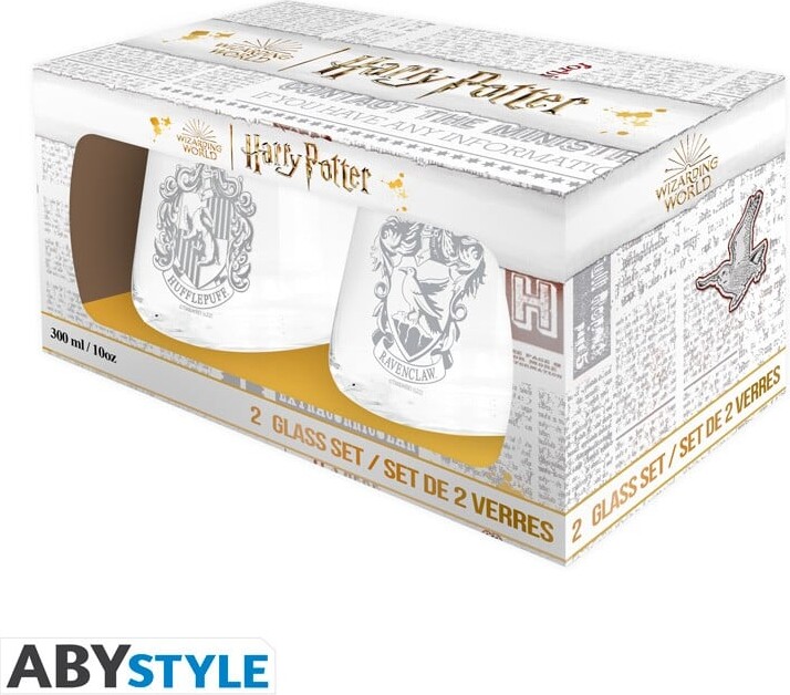 Harry Potter - 2 Glass Set Ravenclaw Hufflepuff Europe X2