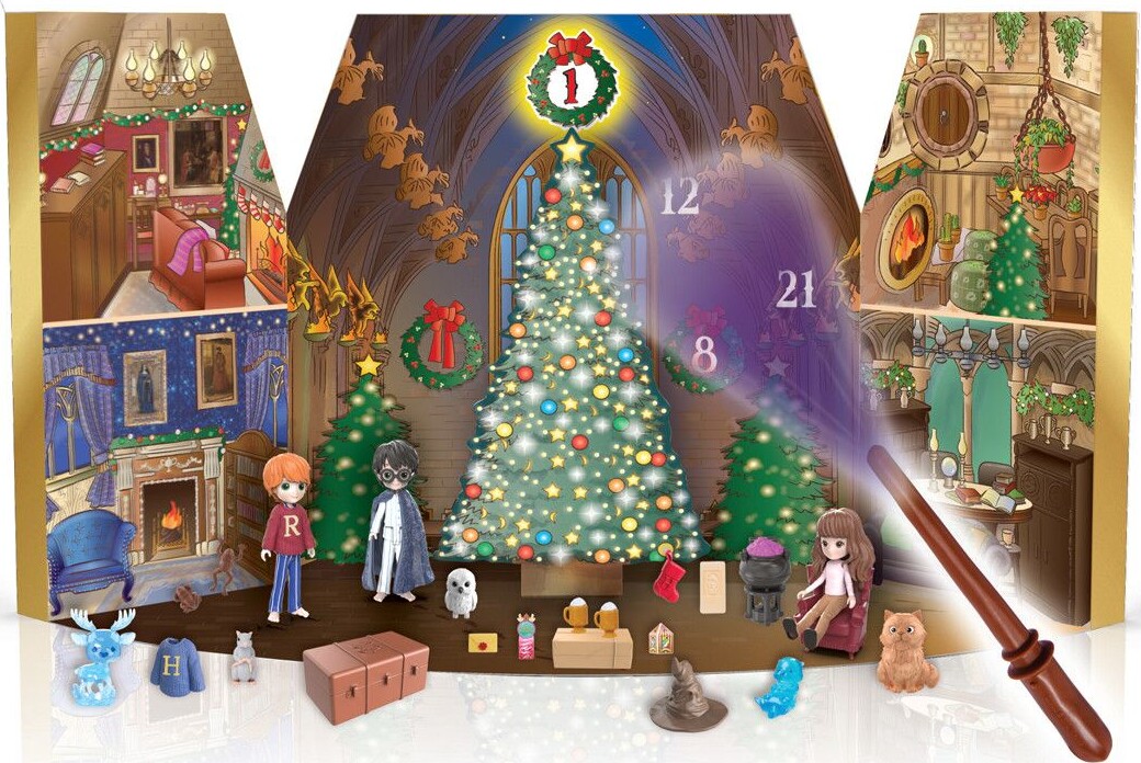 Harry Potter Julekalender - Inkl Tryllestav Og 3 Figurer