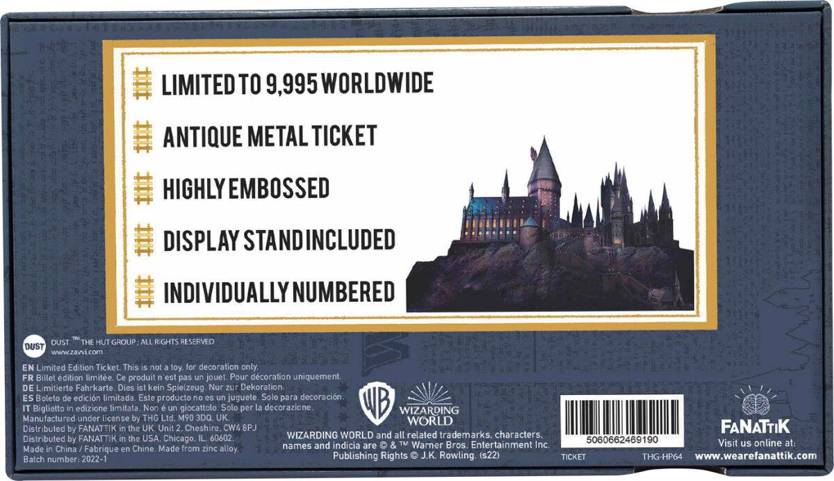 Harry Potter Limited Edition Replica Hogwarts Express Train Ticket | Se ...