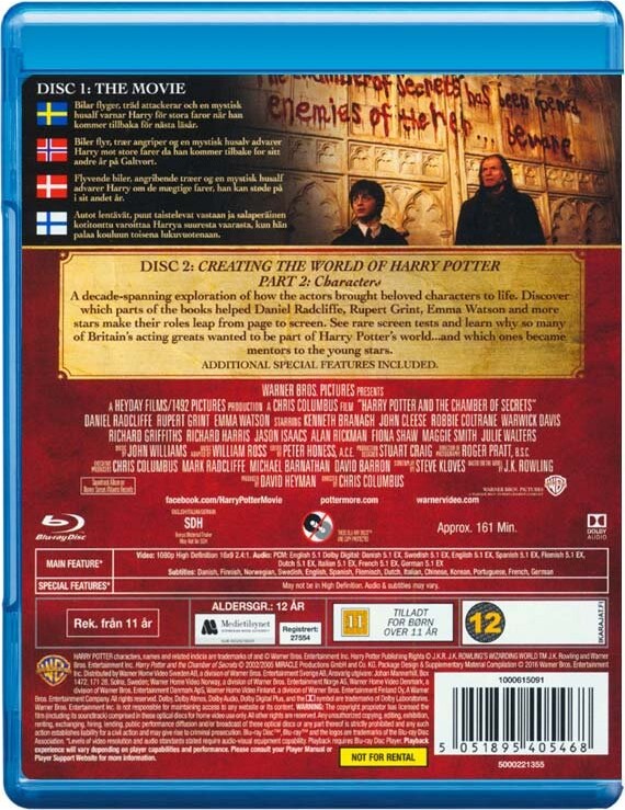 Harry Potter Og Kammer - Film 2 Blu-Ray → Køb billigt her - Gucca.dk