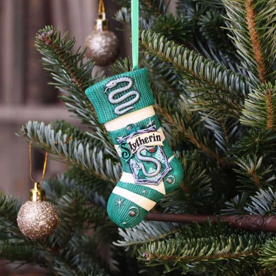 Harry Potter Julepynt - Slytherin Strømpe - 7 5 Cm