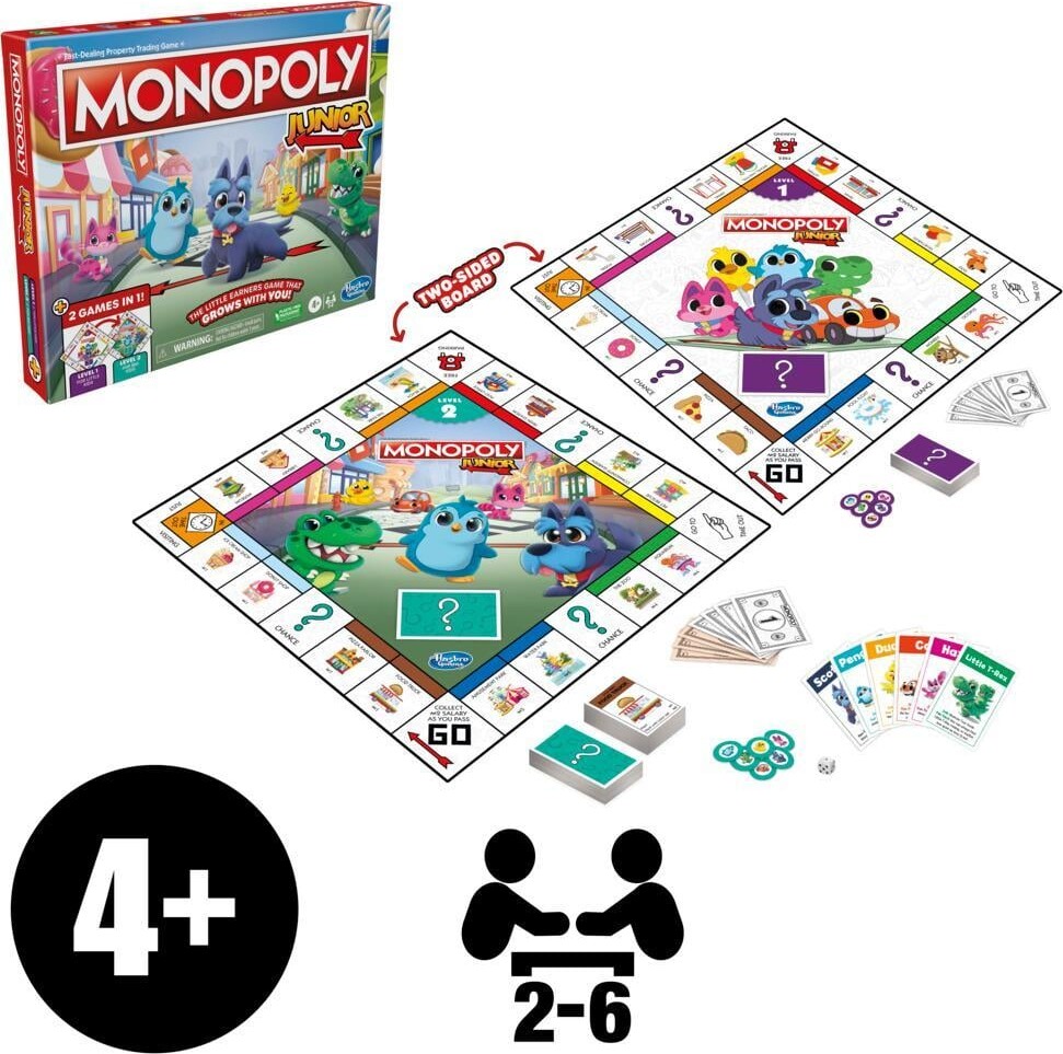 Monopoly Junior - 2-I-1 Spil - Hasbro Gaming