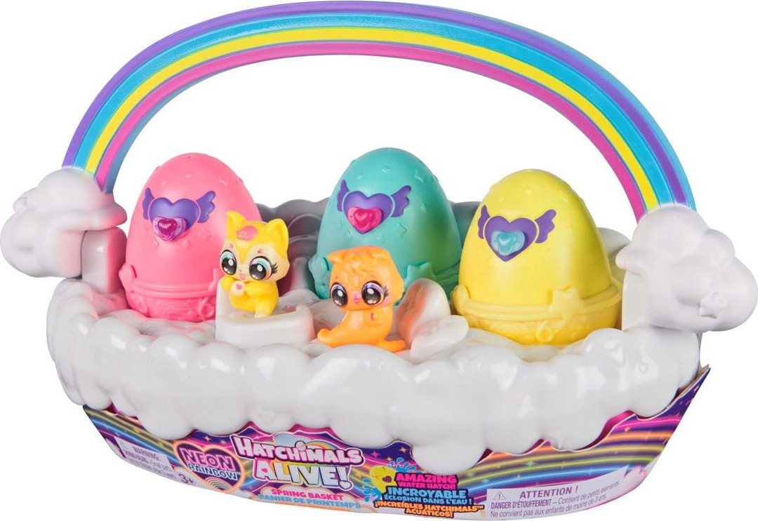Hatchimals - Alive - Neon Rainbow - Spring Basket Water Hatch
