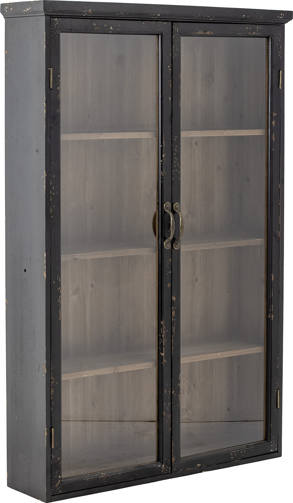 Creative Collection - Hazem Vitrineskab - Sort - Fyrretræ - 81X122X22 Cm