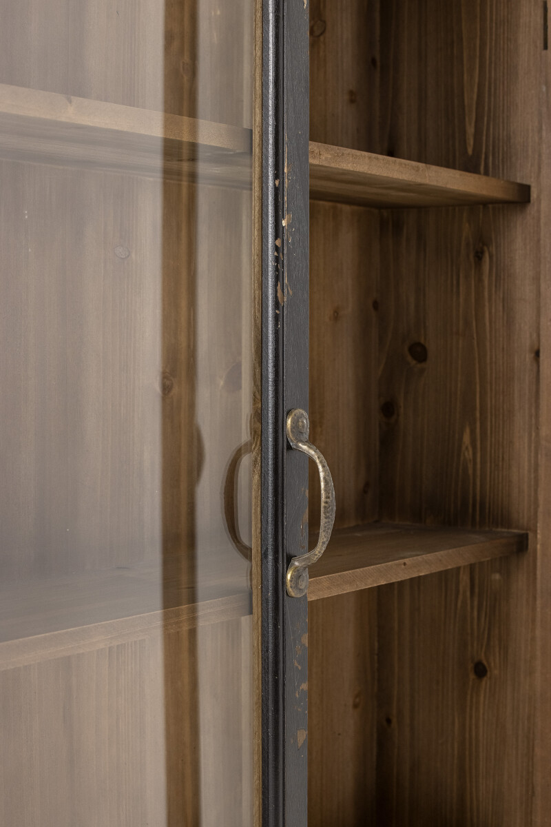 Creative Collection - Hazem Vitrineskab - Sort - Fyrretræ - 81X122X22 Cm