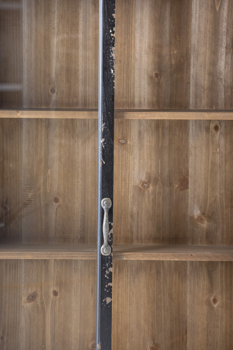 Creative Collection - Hazem Vitrineskab - Sort - Fyrretræ - 81X122X22 Cm