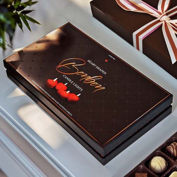 Hjerte Stearinlys I Æske - 8 Stk - Mikamax