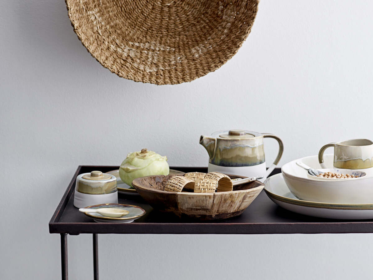 Creative Collection - Heather Serveringsfad - Grøn - Stentøj Keramik