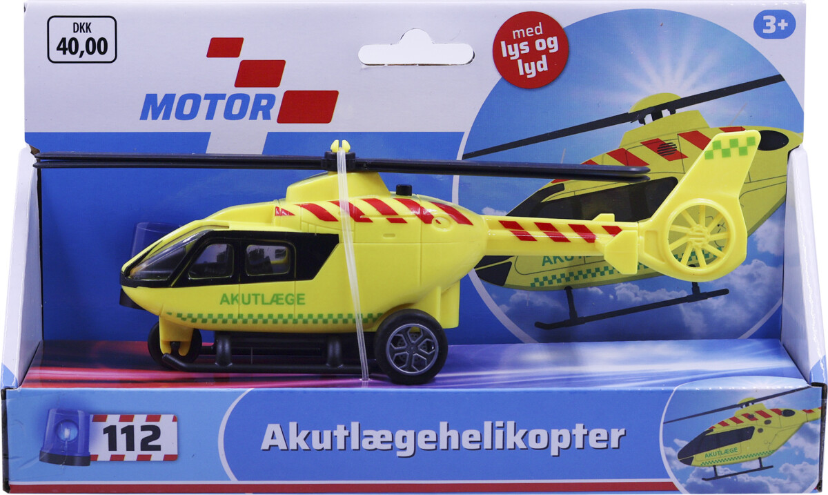 Legetøjs Akutlæge Helikopter Med Lys Og Lyd - 20 Cm